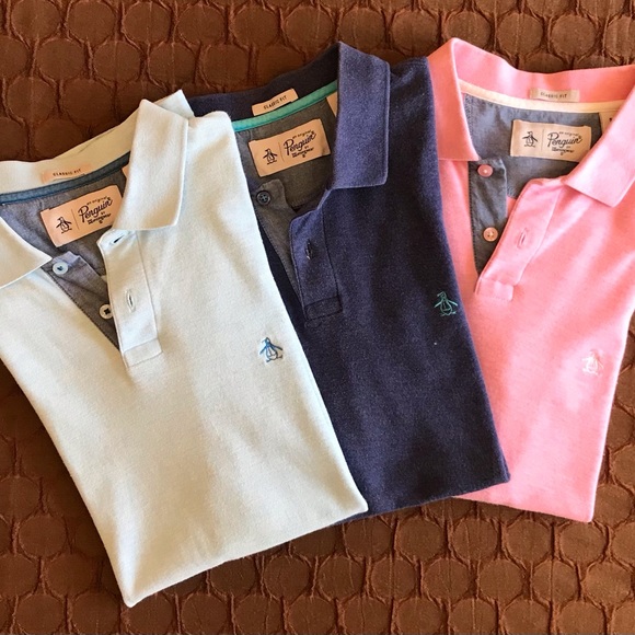 Original Penguin | Shirts | Mens Set Of 3 Penguin Polo Shirts S | Poshmark